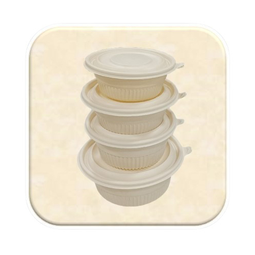 Corn Starch Round Bowls - Color: White