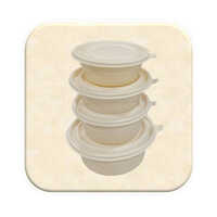 Corn Starch Round Bowls - Color: White