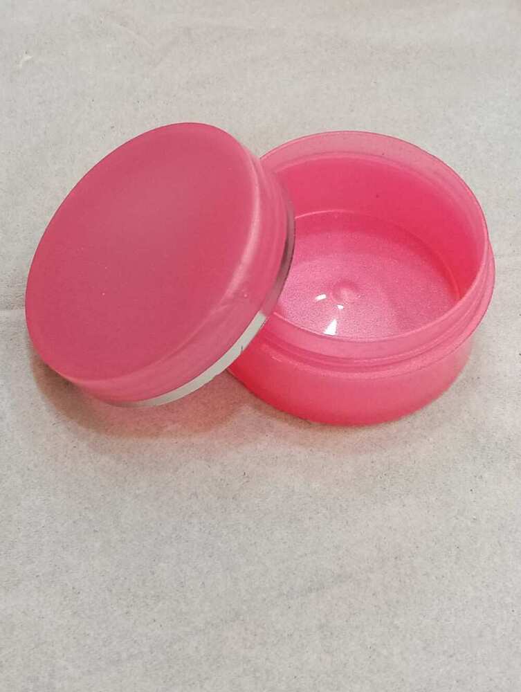 Ayona Jar Pink With Silver Line 30gm - Glass, 30g Capacity, Elegant Pink Color With A Silver Line Accent | Ideal For Creams & Skincare Storage