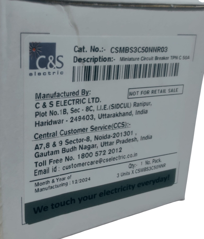 C&S MCB CSMBS3C50NNR03 TPN 50A