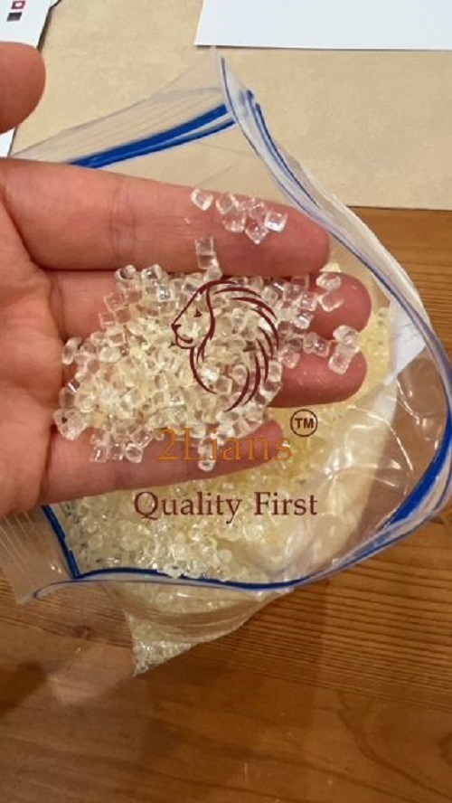 PET Recycled pellets yellowish transparent