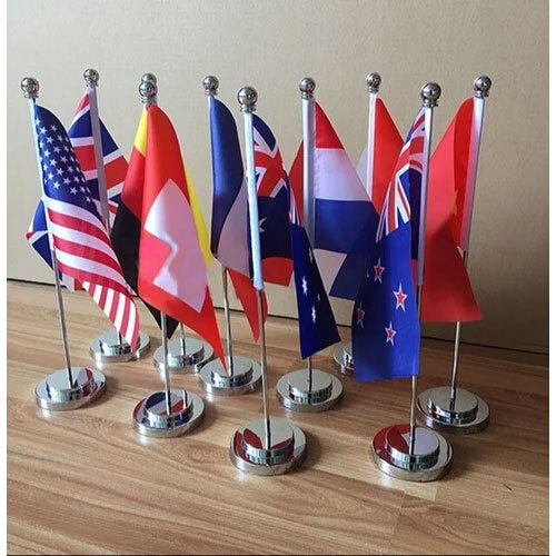 Indoor International Flag With Stand