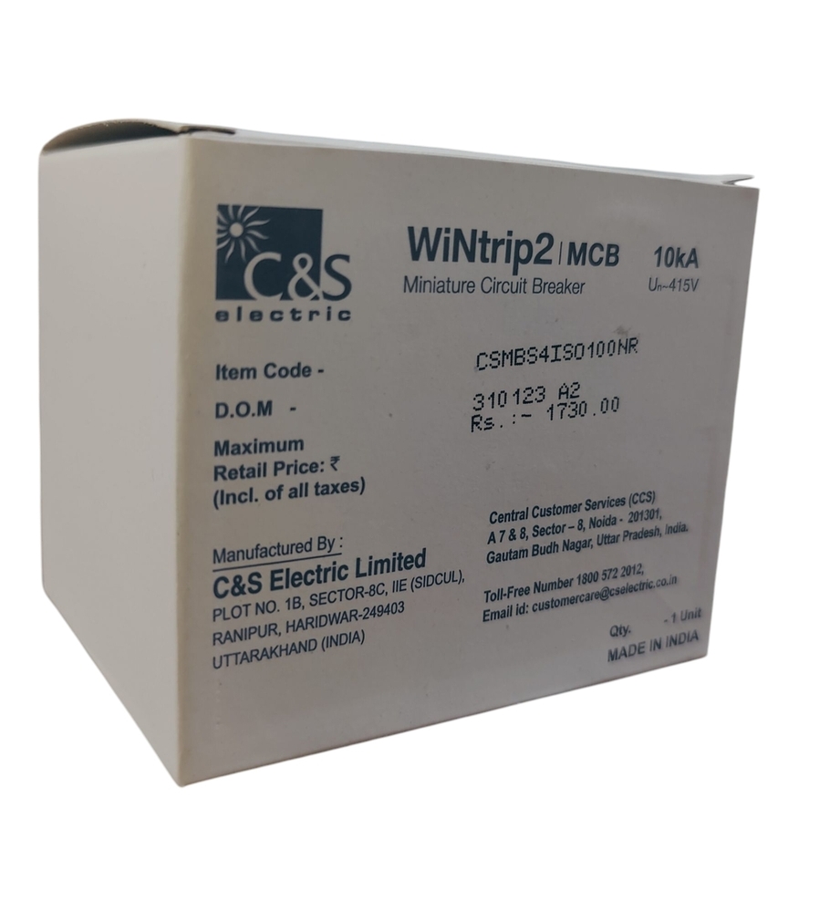 C&S MCB CSMBS4ISO100NR03 ISO 100A
