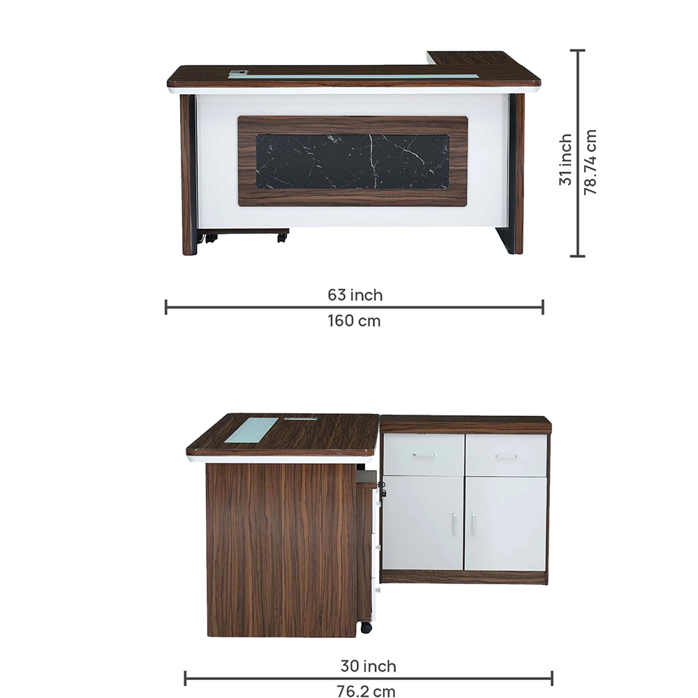 Royaloak Margaret Office Table 1.6 M - Of7701-1.6 - Color: Multicolour
