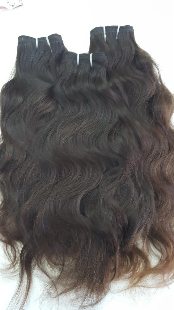 Natural Brown Straight Human Hair Wefts Extensions