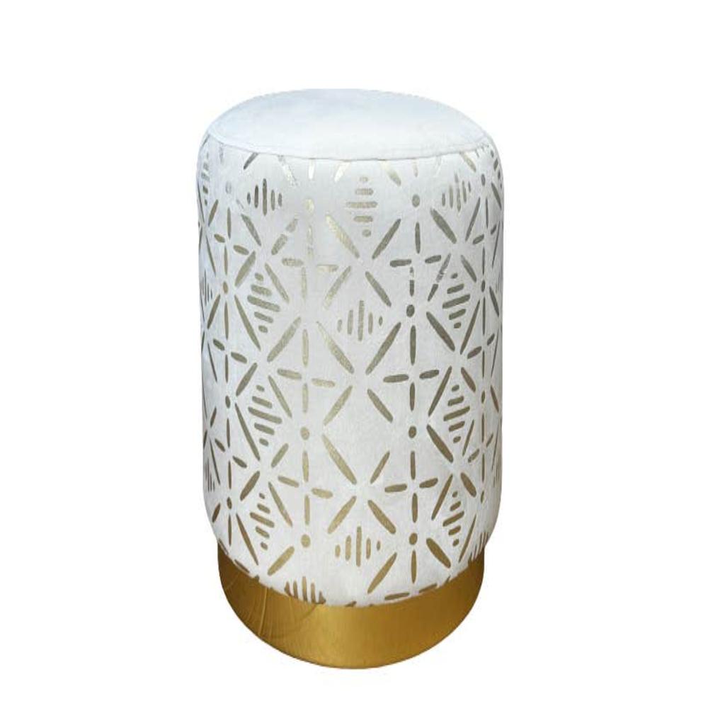 Royaloak Round Ottoman Poufs | Royal Blue Velvet Fabric - Otmn-2 - Assembly: No Assembly Required