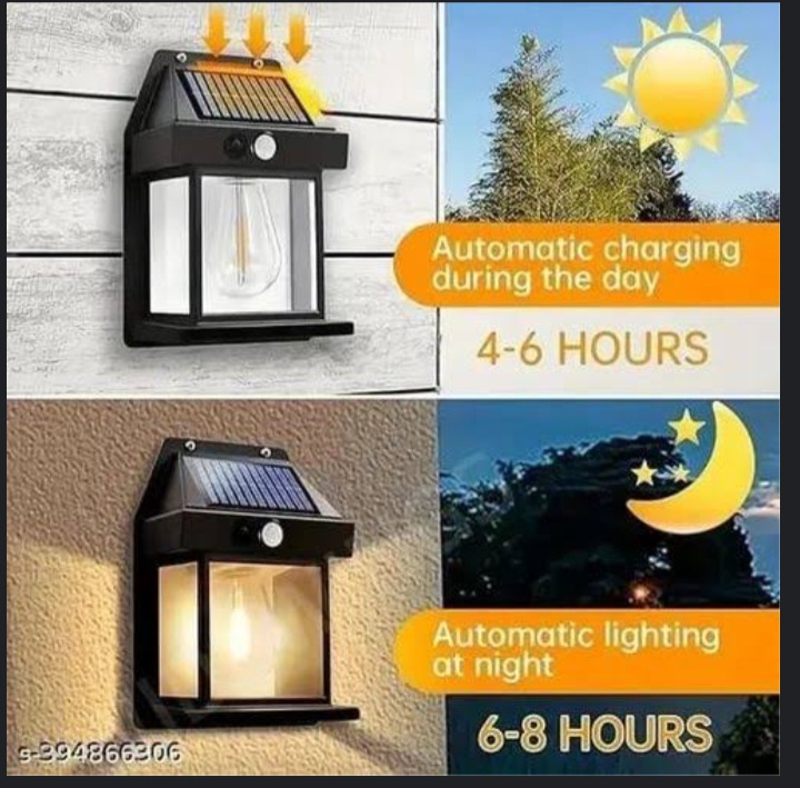 Motion Sensor Solar With Auto Light - Color: Black