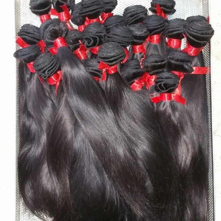 Women Black Single Donor Straight Hair Bundle Extension