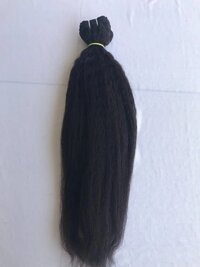 Black Single Donor Kinky Straight Human Hair Extension, 20 inch