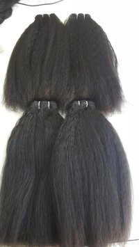 Black Machine Weft Kinky Straight Human Hair Single Donor Hair Wefts Extensions, 8-34 inch