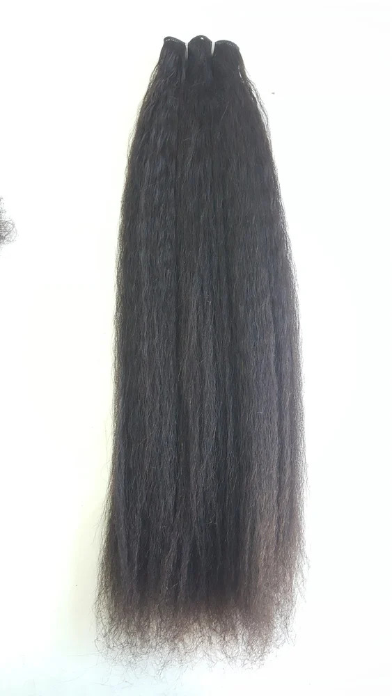 Black Machine Weft Kinky Straight Human Hair Single Donor Hair Wefts Extensions, 8-34 inch
