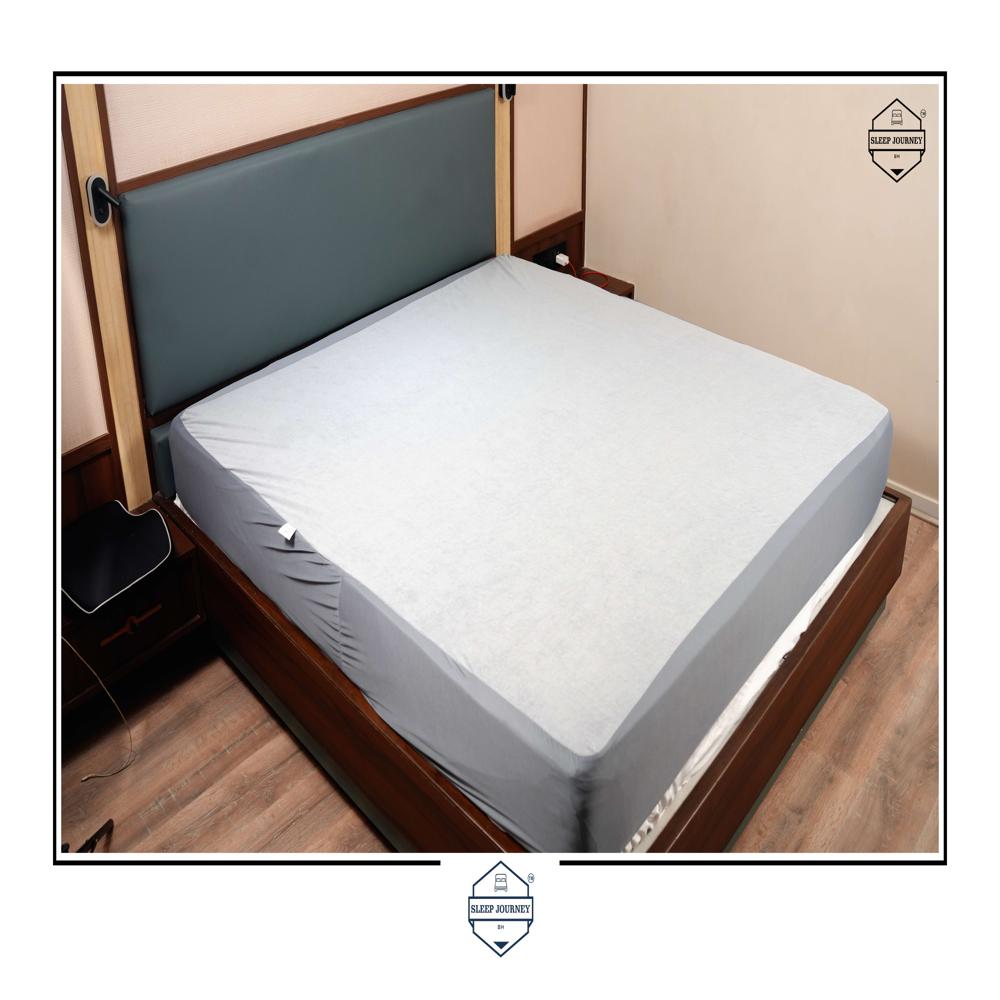 Waterproof Terry Cotton Mattress Protector - Color: Gray