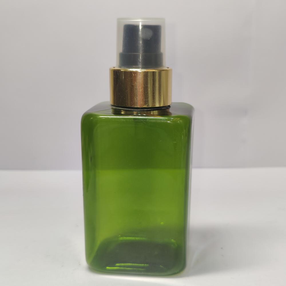 100ML GREEN SQUARE PET BOTTLE