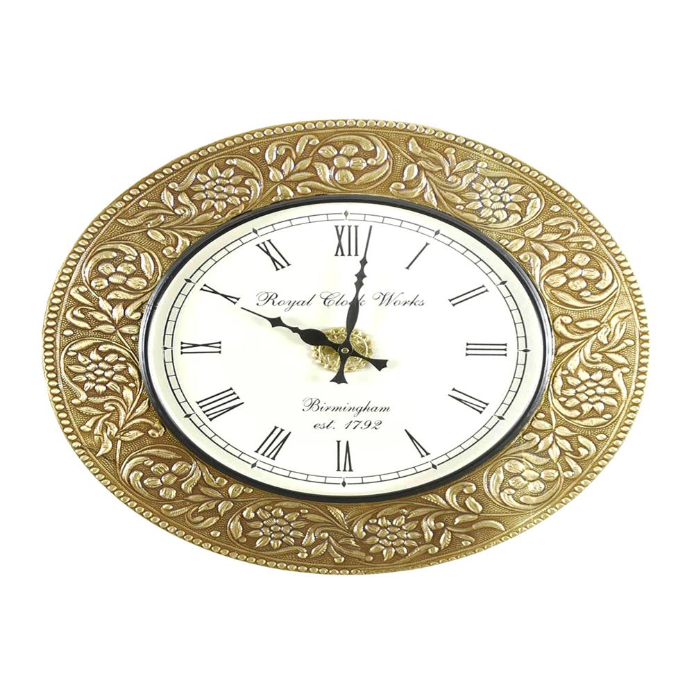 Royaloak Flat Brass Clock - Jpc-14 - Color: Gold/white