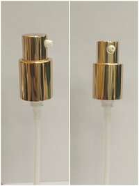 18mm C01 A Cream Pump (golden) - Pp With Metalized Coating | 18mm Neck, 0.2-0.5 Ml Output, Customizable Dip Tube, Locking Mechanism
