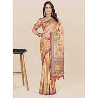 Ethnic Motifs Art Silk Saree - Color: Multicolor