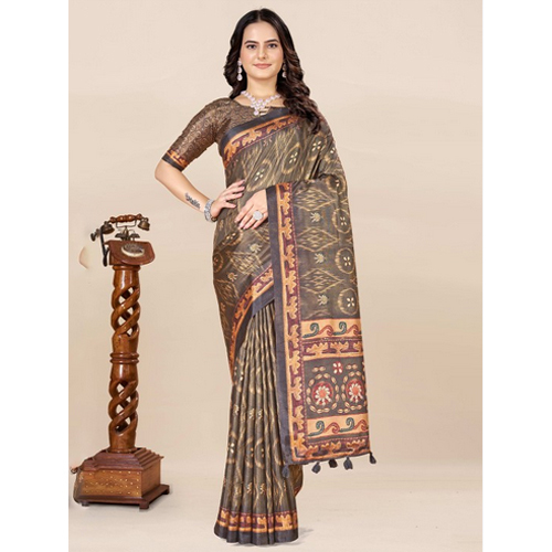 Ethnic Motifs Ikat Saree