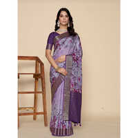 Floral Zari Kanjeevaram Saree - Color: Purple