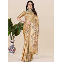 Gold Toned And Grey Saree - Color: Light Pista