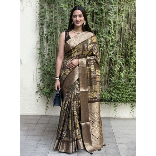 Brown Mysore Silk Saree