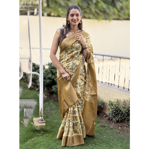 Mustard Mysore Silk Saree