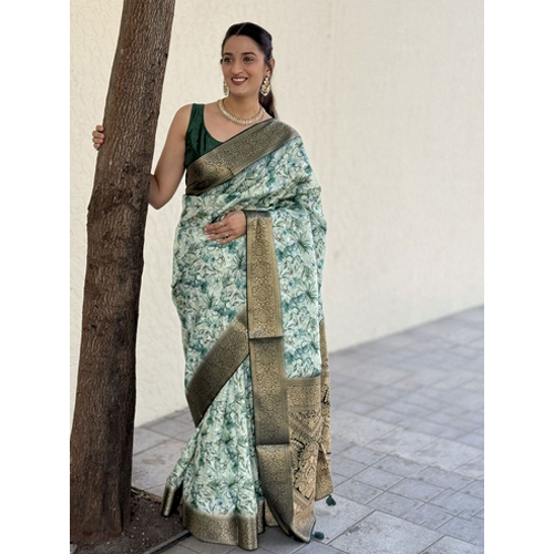 Turquoise Blue Mysore Silk Saree