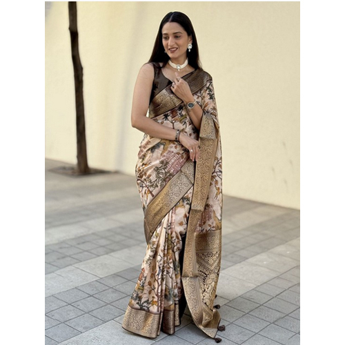 Brown Mysore Silk Saree