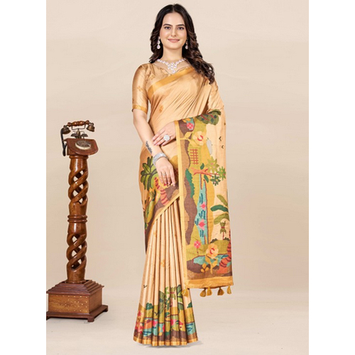 Floral Printed Saree With Blouse Piece