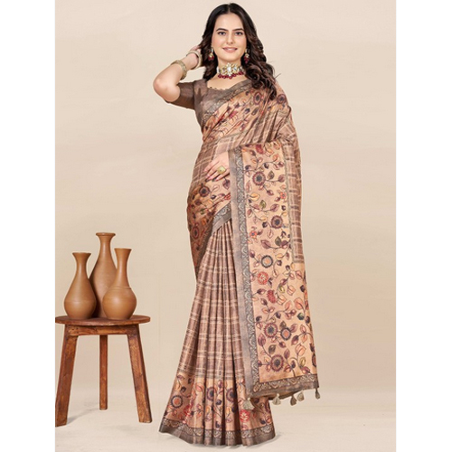 Women Floral Printed Saree With An Unstitched Blouse Piece