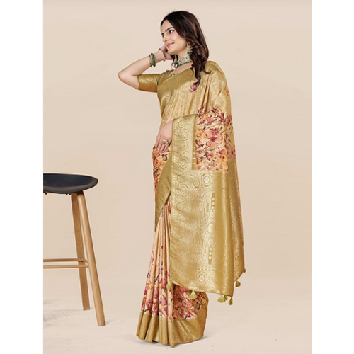 Floral Art Silk Tussar Saree