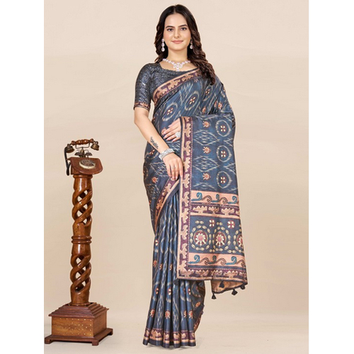 Woven Design Zari Art Silk Ikat Saree