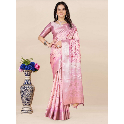 Floral Woven Design Zari Saree