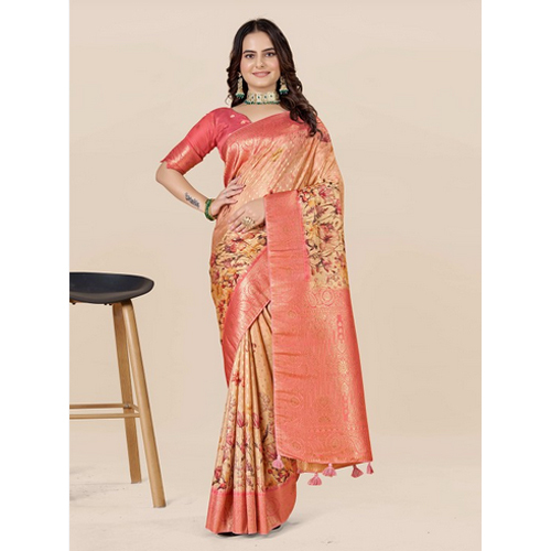 Floral Zari Art Silk Tussar Saree