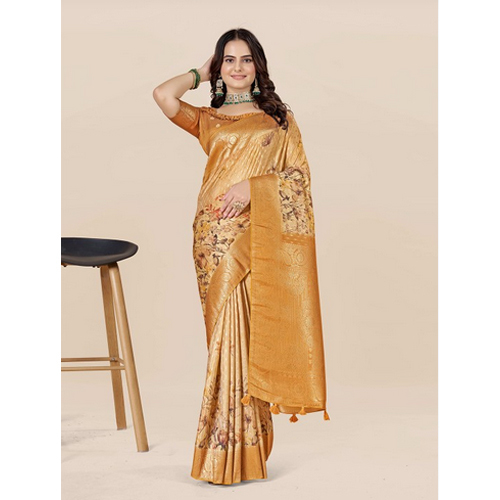Floral Zari Art Silk Tussar Saree