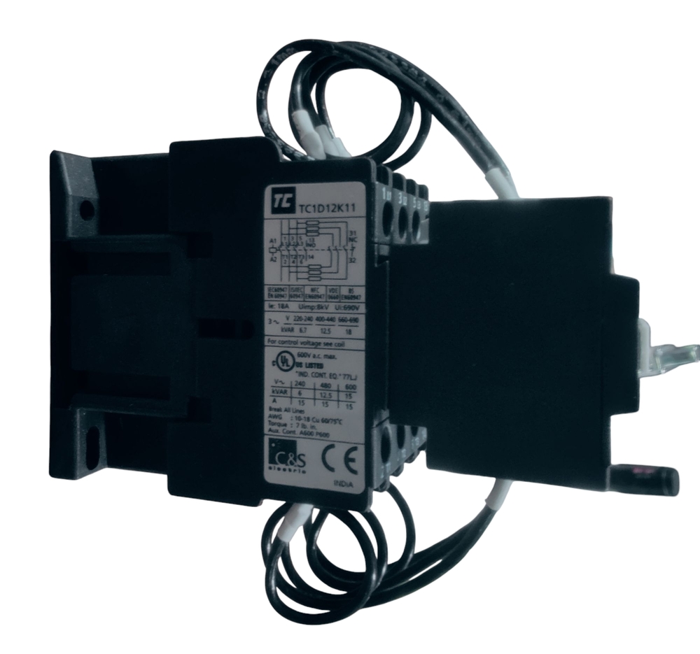 C&s Capacitor Tc1d12k11m7 - 415v, 12.5kvar Coil Voltage: 220v, 50/60hz | Single Phase With 1no + 1nc Configuration