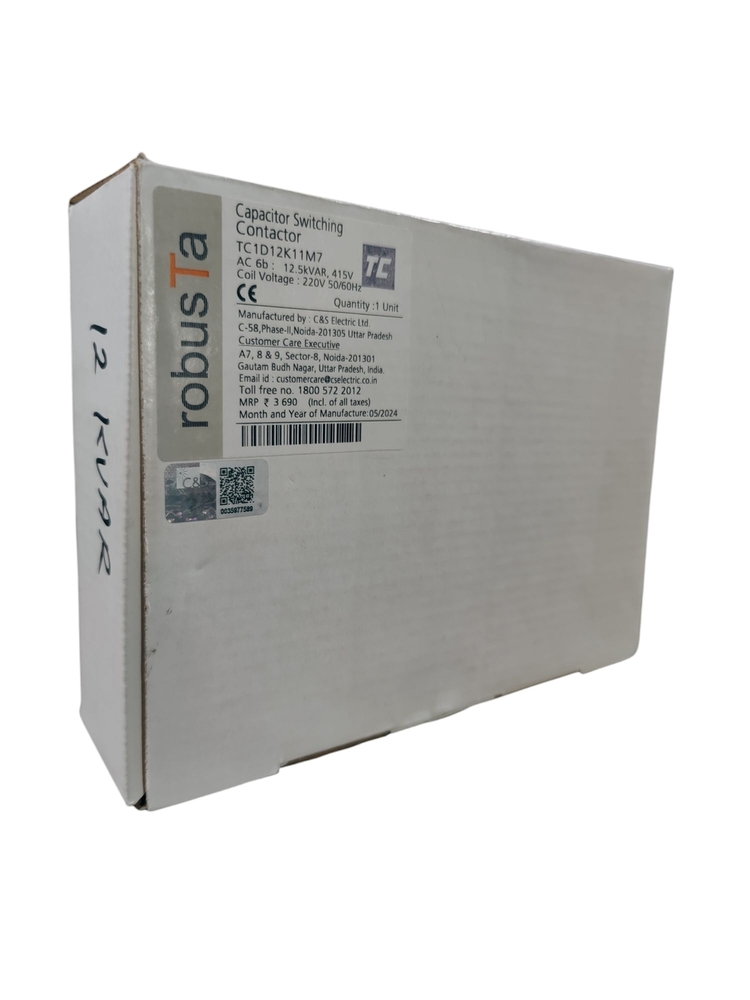 C&s Capacitor Tc1d12k11m7 - 415v, 12.5kvar Coil Voltage: 220v, 50/60hz | Single Phase With 1no + 1nc Configuration