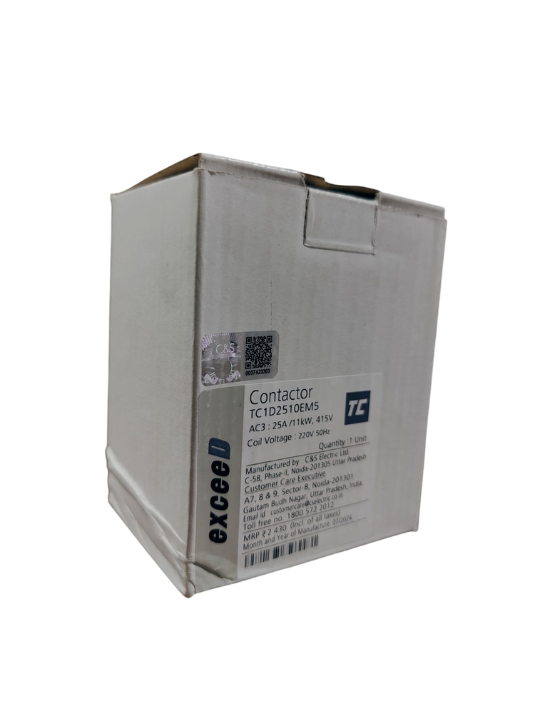 C&s Contactor Tc1d2510em5 - 415v , 25a , 11kw Coil Voltage: 220v , 50hz , 1 Unit , High Performance Electrical Switching Device