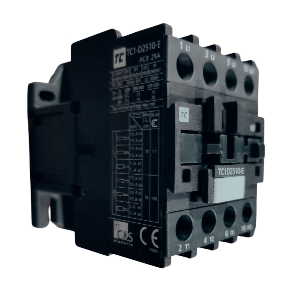 C&s Contactor Tc1d2510em5 - 415v , 25a , 11kw Coil Voltage: 220v , 50hz , 1 Unit , High Performance Electrical Switching Device