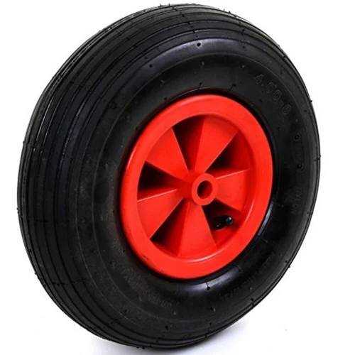 Rubber Trolley Wheel - Rubber, 6x2 Inch, Black Powder Coated Finish | 500 kg Load Capacity, Ideal for Furniture, Trolleys, and Heavy Equipment