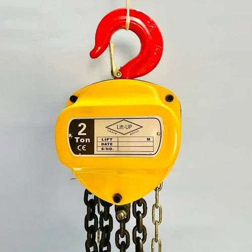 Chain Pulley Block - Mild Steel, 3 Mtr Size, Yellow Finish | 1-Ton Manual Lifting Tool with Powder-Coated Protection for Industrial Use