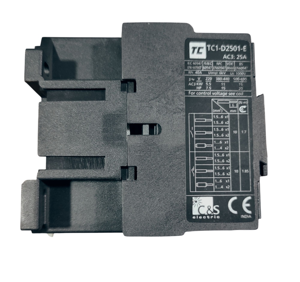 C&s Contactor Tc1d2501e M7 - 415v, 25a, 11kw Coil Voltage: 220v, 50/60hz | Single Unit, Reliable Performance For Industrial Applications