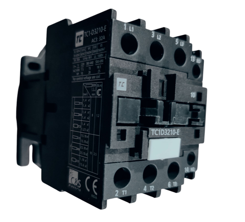 C&s Contactor Tc1d3210ee5 - 415v, 32a, 15kw | Coil Voltage: 48v, Frequency: 50hz, Single Unit For Reliable Ac Switching Applications