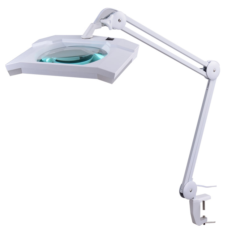 9002LED 7.5 X 6.2inch White 3 Diopter Intbright Rectangular LED Magnifier Lamp