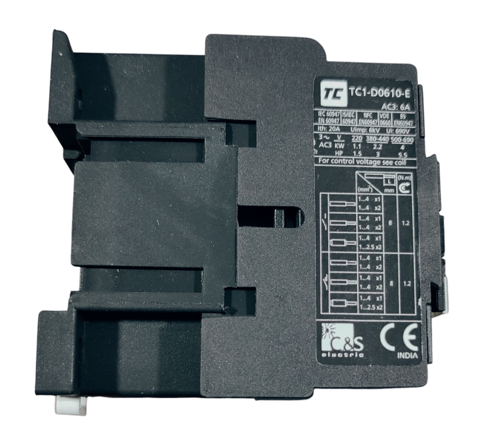 C&s Contactor Tc1d0610e M5 - 6a, 2.2kw, Coil Voltage: 220v, 415v Ac3 Rated, 50hz | Ideal For Motor Control Applications