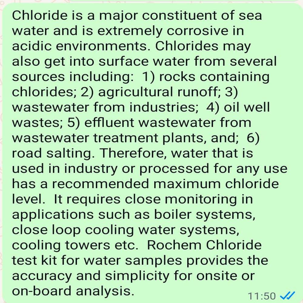 Rochem Chloride Test - Pack Type: Durm And Bucket