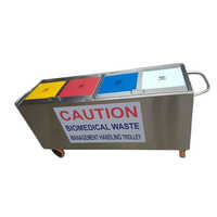Stainless Steel Biomedical Waste Trolley - Automation Grade: Manual