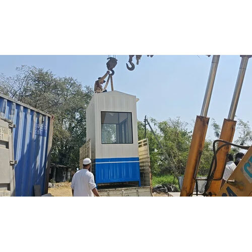 4X6Ft Portable Security Cabins - Color: White And Blue
