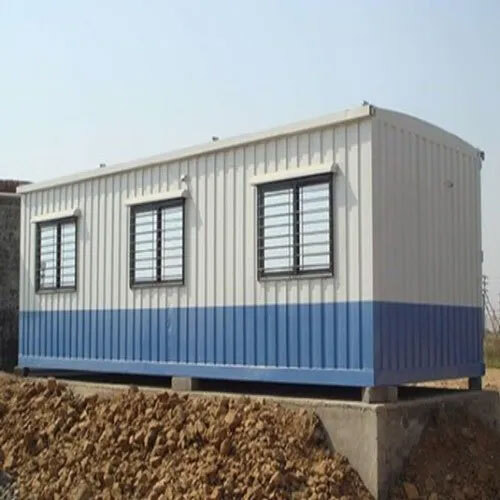 Mild Steel Prefabricated Portable Cabin - Color: White And Blue