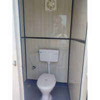 Frp Portable Toilet Cabin - Mild Steel, White Color, Robust Design | User-friendly, Sturdy Steel Windows For Ventilation