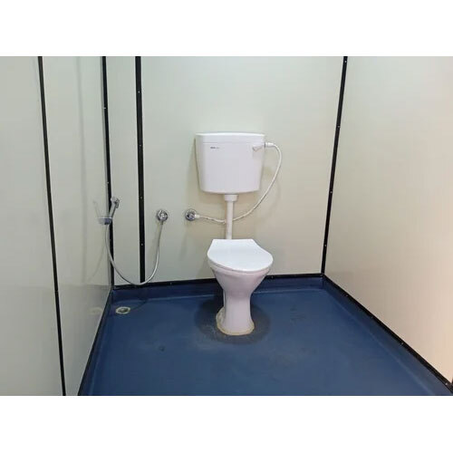Mild Steel Portable Toilet - Color: White